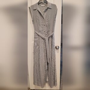 Calvin Klein Black and White Striped Dress